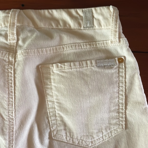 7 For All Mankind Ivory Corduroy Skinny Leg Jeans size 26 - Picture 12 of 13